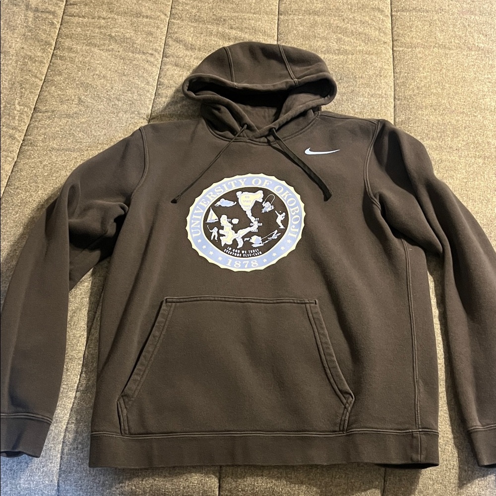 Nike Men's Dark Gray Hoodie with Logo